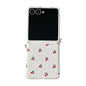 White Background Korean Style Cherry Phone Case for Samsung Z Flip 7/5/6/4 Foldable Protective Shell Compatible with Oppo and Huawei