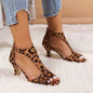Women’s Peep Toe Zipper Heel Shoes | Suede High Heel Sandals