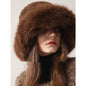 Women’s Oversized Furry Fisherman Hat – Mongolian Style Winter Hat