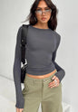 Slim Fit Long Sleeve Shirt | Women's Casual Crop Tops