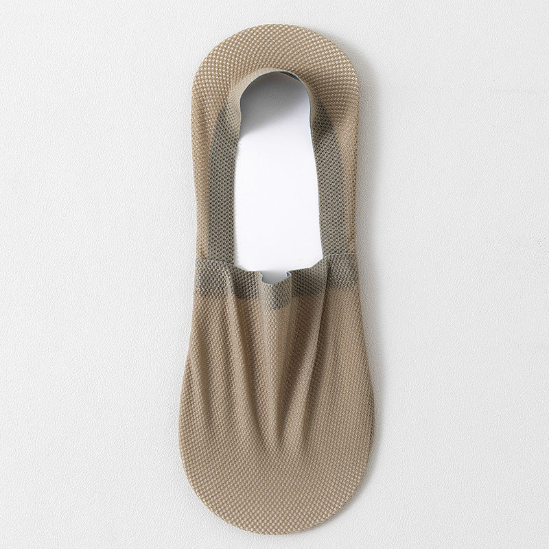 Men's thin breathable mesh boat socks short socks shallow mouth ice silk invisible socks ﻿