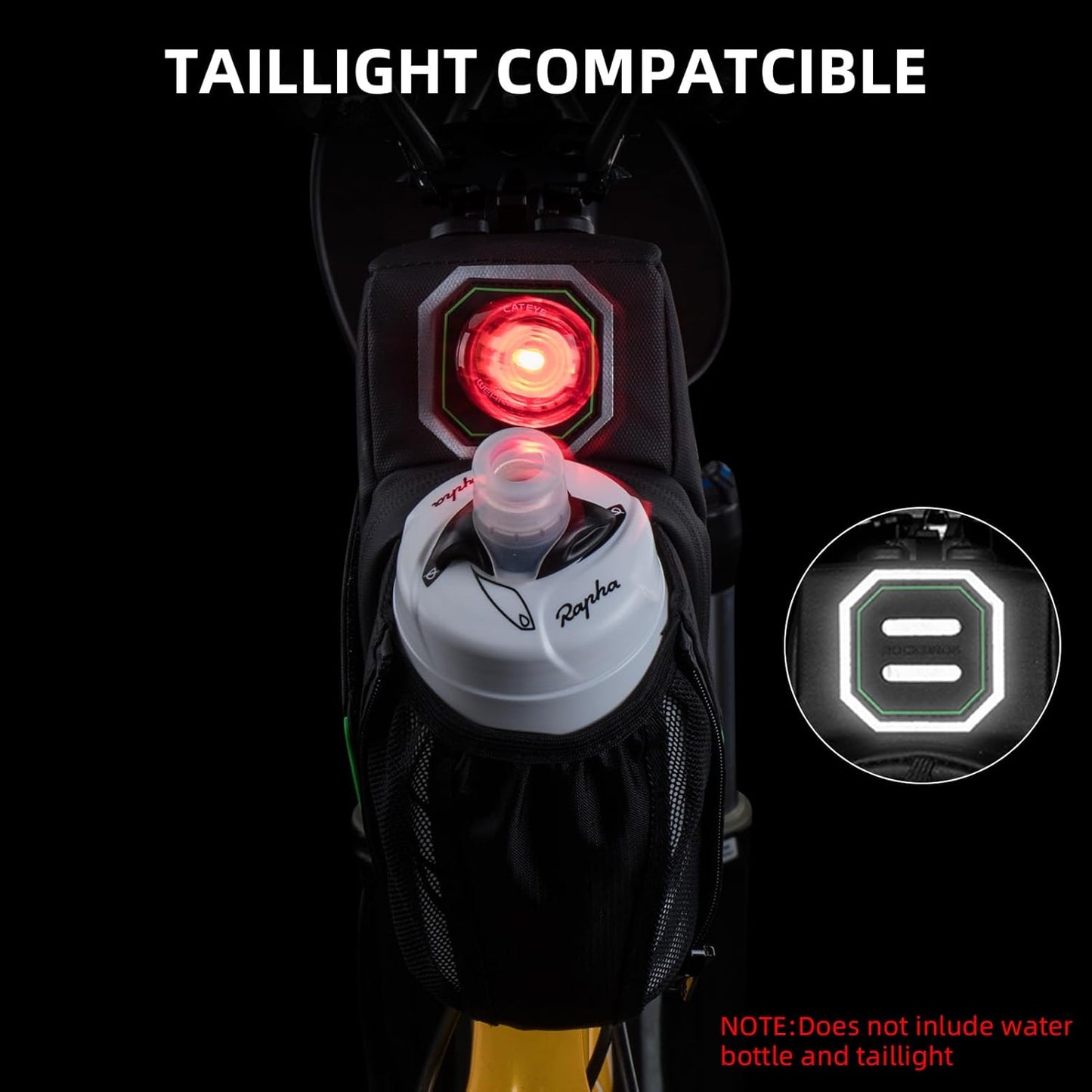 ROCKBROS Waterproof Bike Saddle Bag with Water Bottle Holder