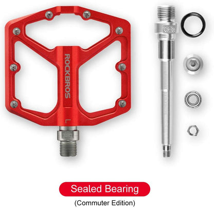 ROCKBROS Bike Pedals Lightweight Aluminum Platform 9/16'' Sealed Bearing