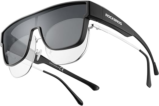 ROCKBROS Polarized Fit Over Glasses UV400 Sunglasses Wrap Around for Men Women