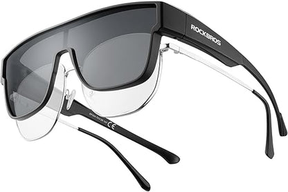 ROCKBROS Polarized Fit Over Glasses UV400 Sunglasses Wrap Around for Men Women