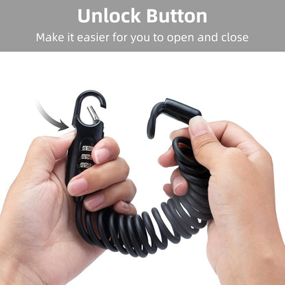 ROCKBROS Bike Lock Cable Combination Bicycle Lock - 6FT Long, Portable, Anti-Theft