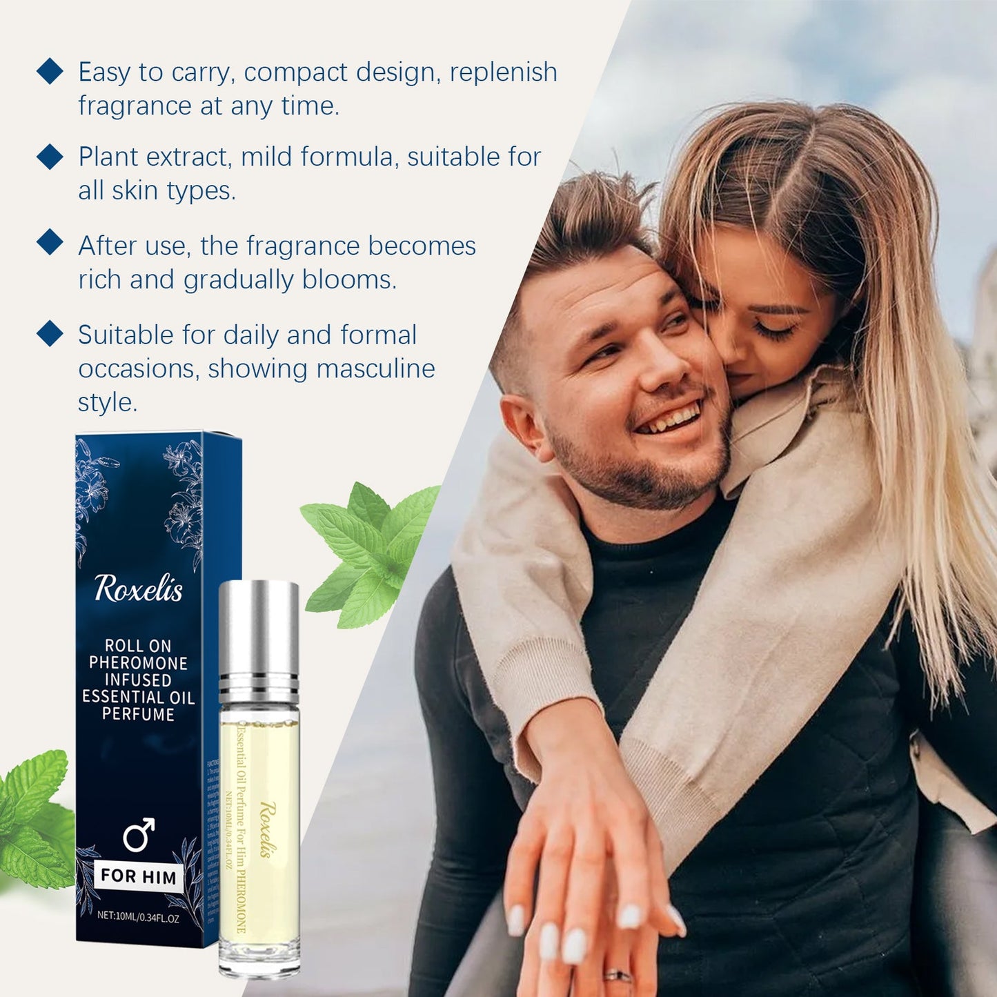 Men's Ball Perfume Fresh Natural Light Fragrance Lasting Fragrance Portable Elegant Ball Design Perfume