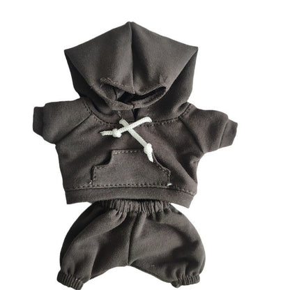 17cm Vinyl Macaron Plush Keychain Pulling Cloth Pendant Labubu Doll for Hoodie Pants Set