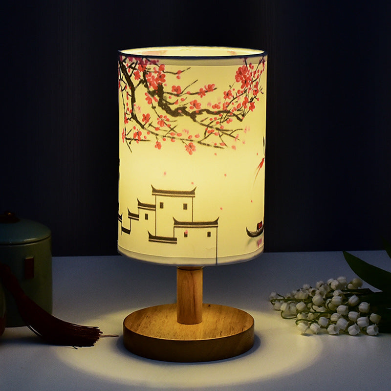 Literary desk lamp bedroom sleeping bedside lamp retro decoration residential dormitory LED night light
