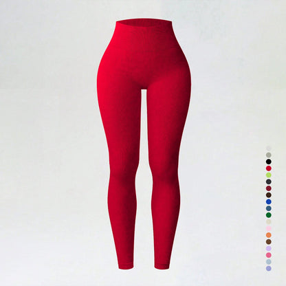 Threaded autumn and winter yoga pants seamless fitness pants high waisted sports yoga clothes leggings