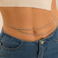 Simple and versatile, personalized and sexy double-layer pearl waist chain, body chain