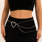 Sweet Cool Ins Exaggerated Big Love Waist Chain Female Personality Metal Thin Chain Body Chain