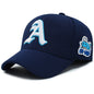 Fashion Gothic Letter A Side Whale Embroidery Baseball Caps Spring and Autumn Outdoor Adjustable Casual Hats Sunscreen Hat