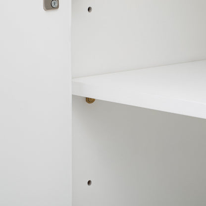 U-STYLE four door curved corner design wavy door panel cabinet with adjustable shelves