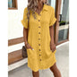 Women’s Ruffle Hem Shirt Dress – Loose Fit Summer Holiday Style