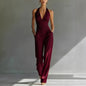 Women’s One-piece Trousers Lace Backless Deep V – High-Waisted Casual Outfit