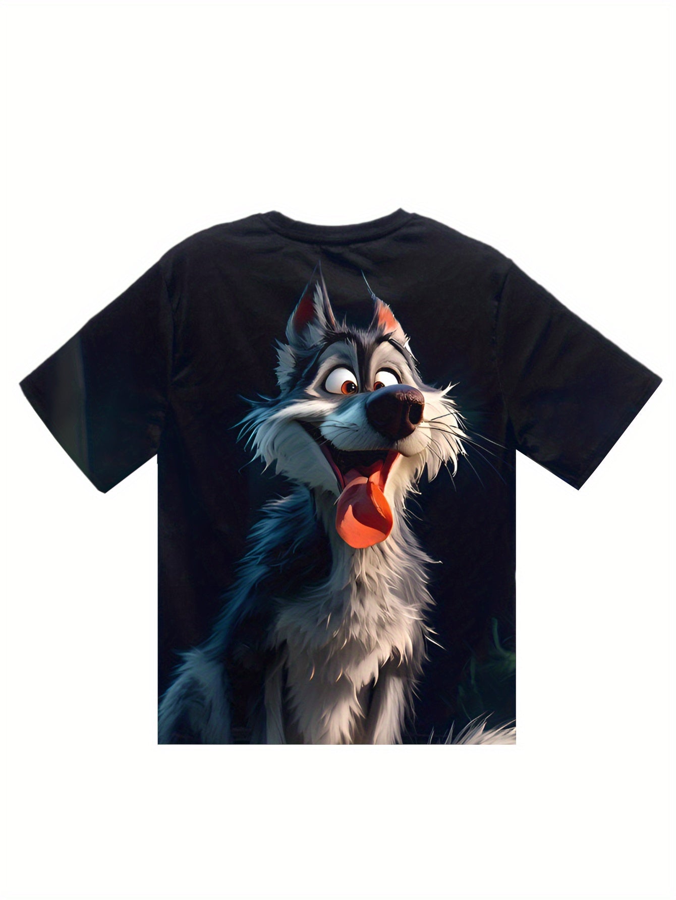 Men's 3D Wolf Print T-shirt - Casual Round Neck