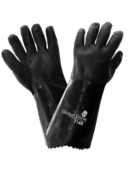 Double Dipped Black Chem Gloves 14" - 1 pair