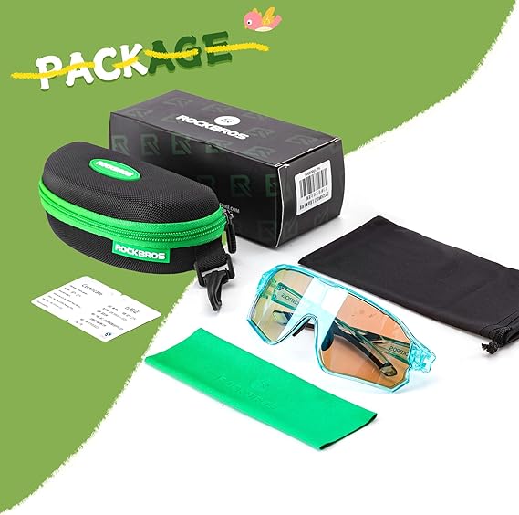 ROCKBROS Kids Photochromic Sports Sunglasses For Kids Ages 8 to 14
