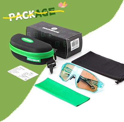 ROCKBROS Kids Photochromic Sports Sunglasses For Kids Ages 8 to 14
