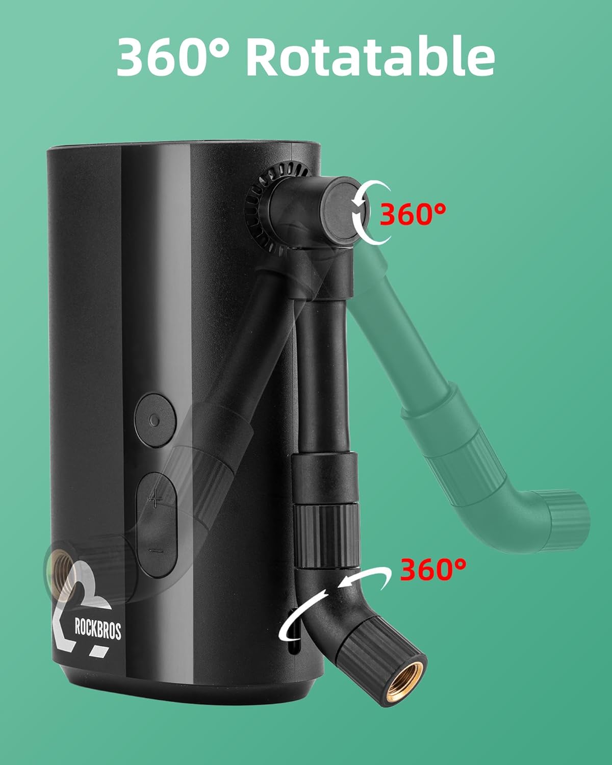 ROCKBROS Mini Bike Tire Pump 150PSI Fast Inflate Auto-Shutoff Digital Gauge
