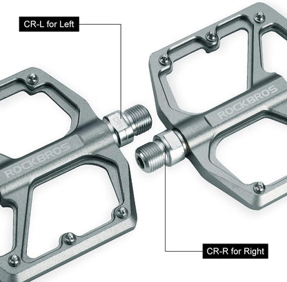 ROCKBROS Bike Pedals Lightweight Aluminum Platform 9/16'' Sealed Bearing