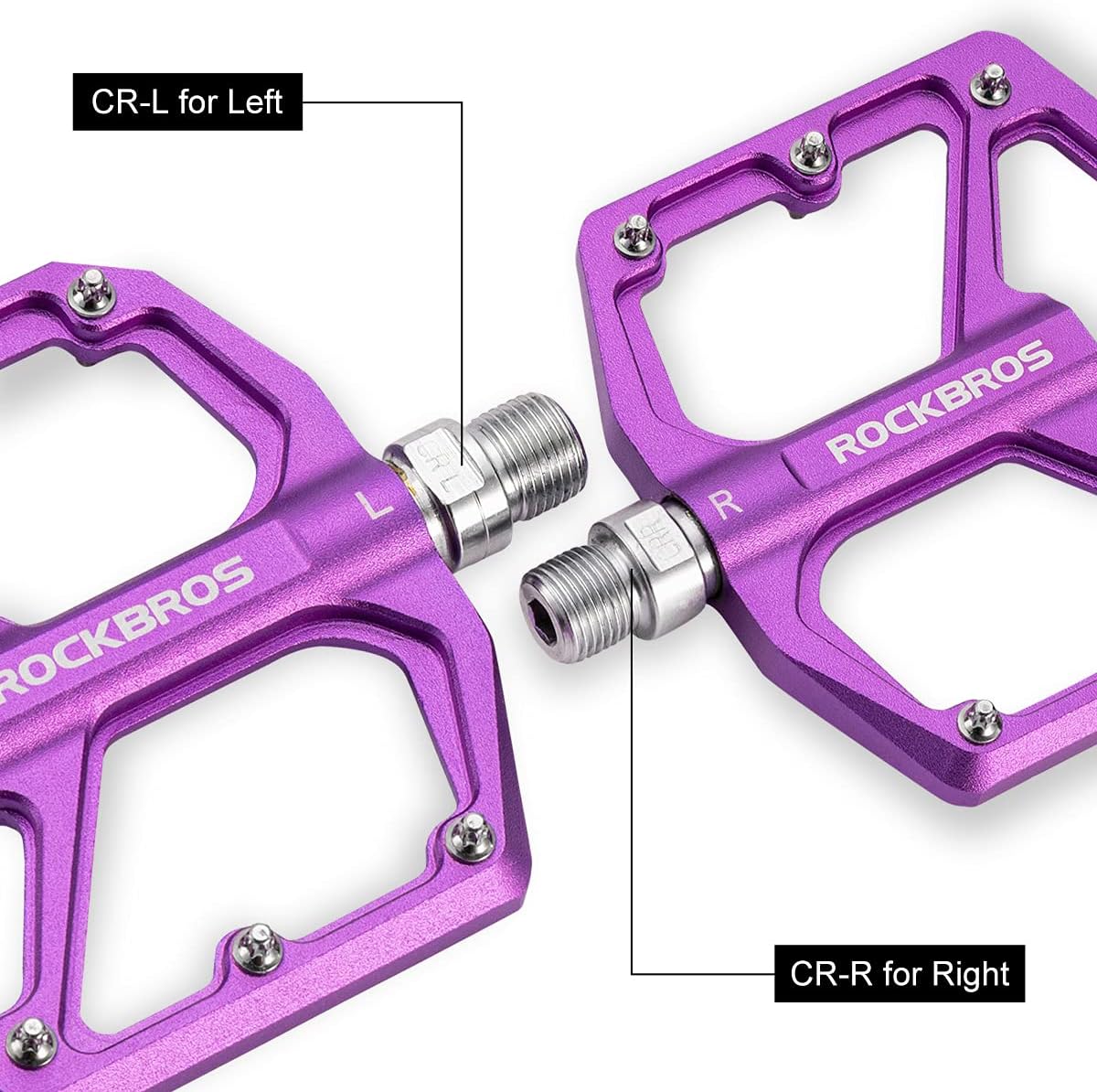 ROCKBROS Bike Pedals Lightweight Aluminum Platform 9/16'' Sealed Bearing