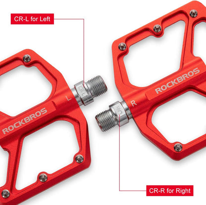 ROCKBROS Bike Pedals Lightweight Aluminum Platform 9/16'' Sealed Bearing