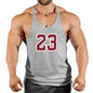 Sportswear vest men's round neck men's cotton vest loose shoulder sleeveless basketball suit