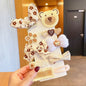 Milk Coffee Color Children's Plush Hairpin Net Red Bangs Side Hair Clip Autumn And Winter Lovely Japanese Clip