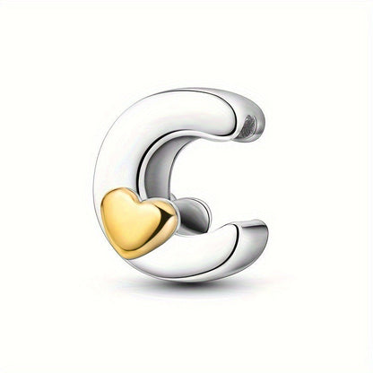 Copper Plated Silver English Letter Pendant Bead Bracelet Necklace Diy