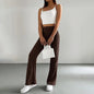 Solid Rib-Knit Pull-On Jogger Pants for Women