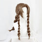 Aerith Gainsborough Wig FF VII 7 Remake Cosplay Brown Braid Long Heat Resistant Synthetic Hair Halloween Costume + Free Wig Cap