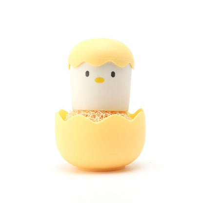 With Handle Nano Cleaning Brush Kitchen Chicken Pot Brush Cartoon Detachable Egg Shell Chicken Does Not Lose Wire Dish Cleaning Ball