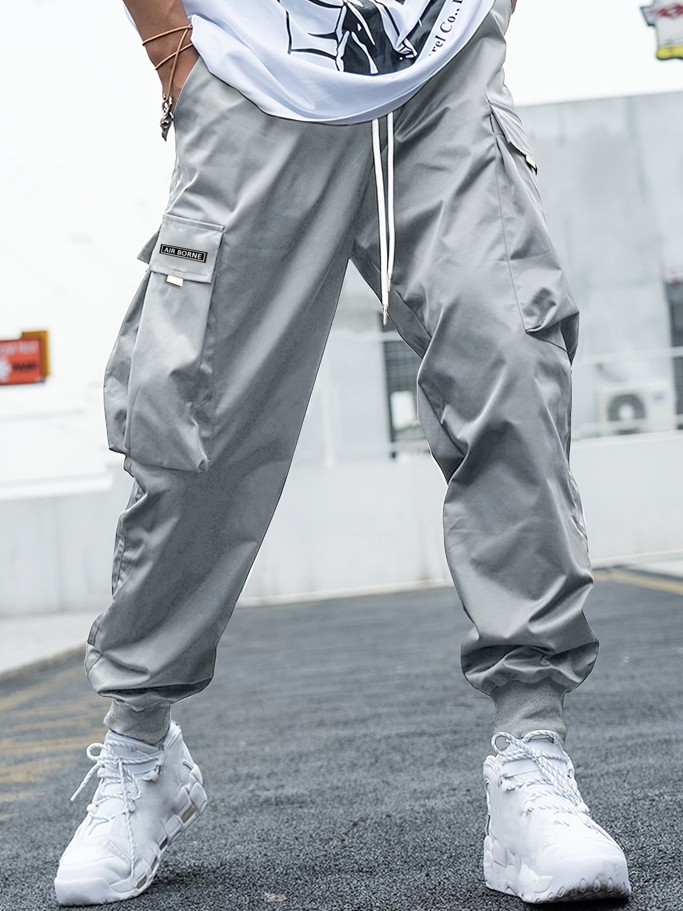 Men’s Multi‑Pocket Drawstring Cargo Pants