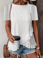 Women’s Casual Solid Color Short Sleeve Crew Neck Top