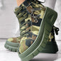 Muffin Heel Side-Zipper & Dual Lace-Up Casual Sneakers for Women