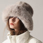 Women’s Oversized Furry Fisherman Hat – Mongolian Style Winter Hat