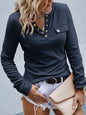 Knitted Buttoned Long Sleeve Pullover — Autumn & Winter Knitwear