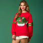 Women’s Christmas Sequined Round Neck Casual Sweatshirt