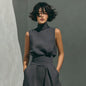 Women’s Cotton Linen Two-Piece Set – Sleeveless Top & Wide-Leg Pants