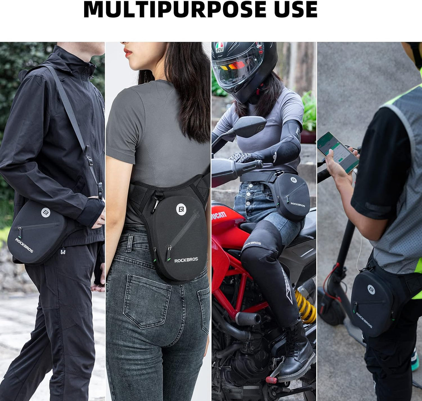 ROCKBROS Waterproof Motorcycle Drop Leg Bag Adjustable Durable 1L Capacity