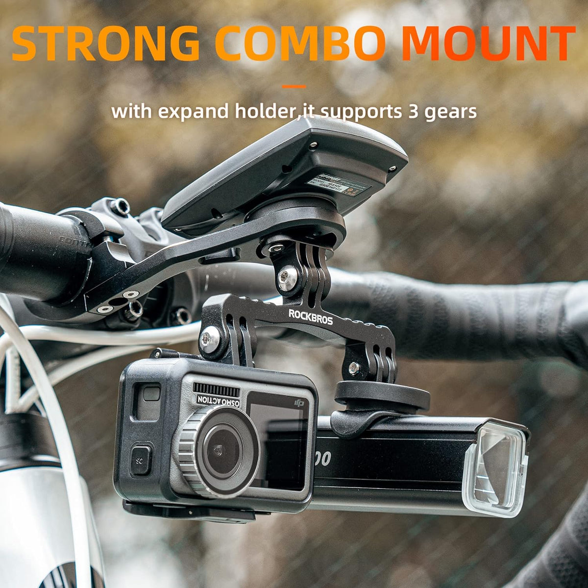 ROCKBROS Out Front Bike Mount Cycling Computer Mount Bike Handlebar 1.25''/ 31.8mm