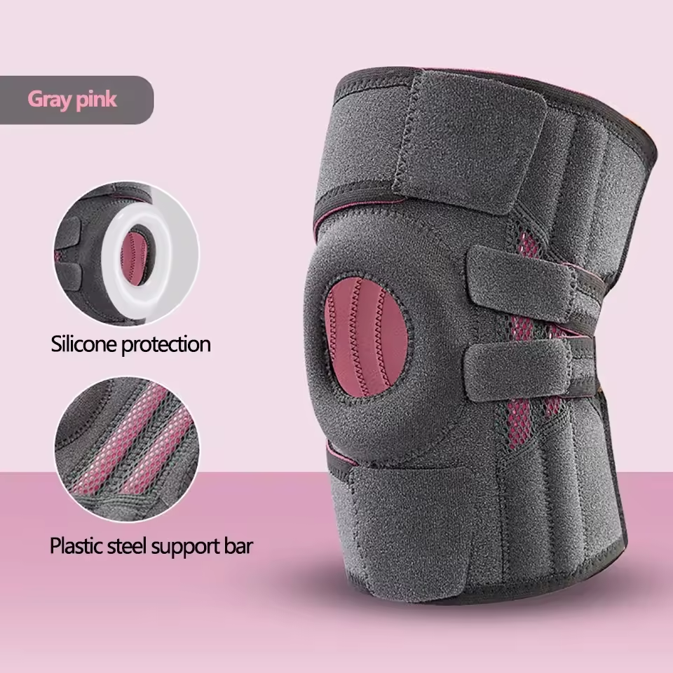 Meniscus Sports Knee Protector Silicone Shock Absorber Stability Patella Knee Protector Support Strip Velcro Adjustable
