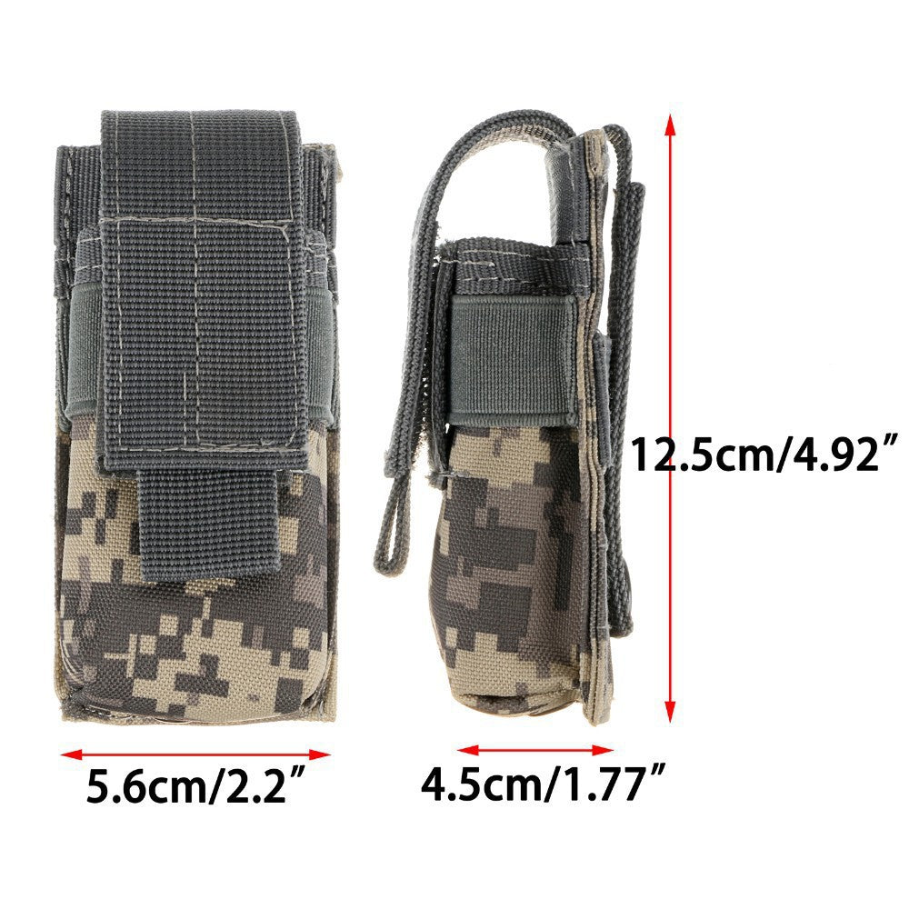 Outdoor Military Fan Flashlight Bag Small Single Tool Bag M5 Tactical Flashlight Bag Molle Accessory Bag Waist Bag