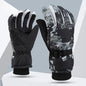 Winter Ski Gloves Warm Thermal Men Women Thickened Cotton Waterproof Non-Slip Warm Riding Outdoor Graffiti Snowboard Cycling
