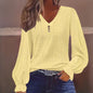Plus Size Women's V-Neck Solid Top