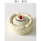 Light luxury and high-end feeling, home living room, anti fly ash with lid, office, high-end and atmospheric level, ceramic creative ashtray