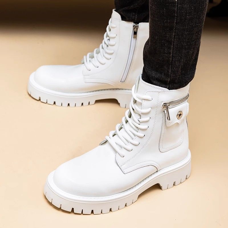 Leather High-Top Martin Boots