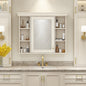 35'' x 28'' Blue Wall Mounted Bathroom Storage Cabinet with Mirror Door, Modern Bathroom Wall Cabinet with Mirror